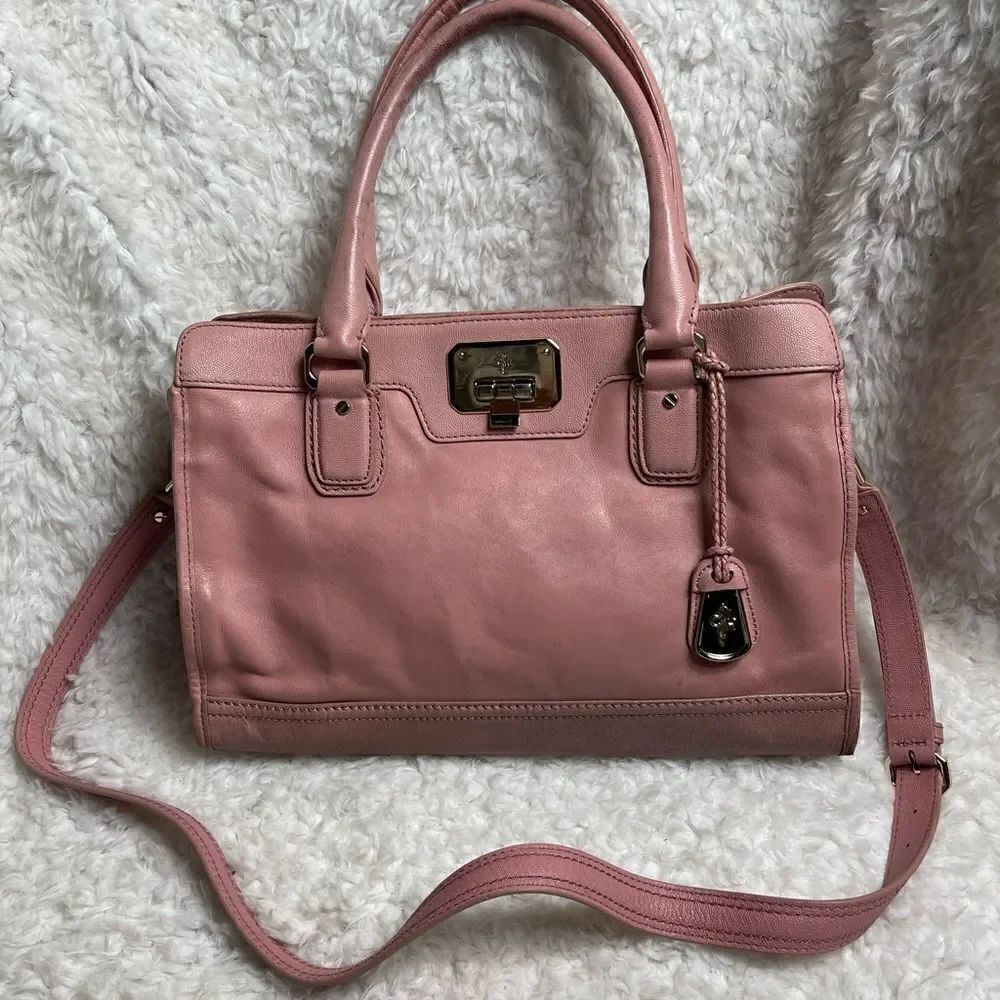 Cole Haan leather pink medium Satchel/shoulder bag with gold tone hardwa…